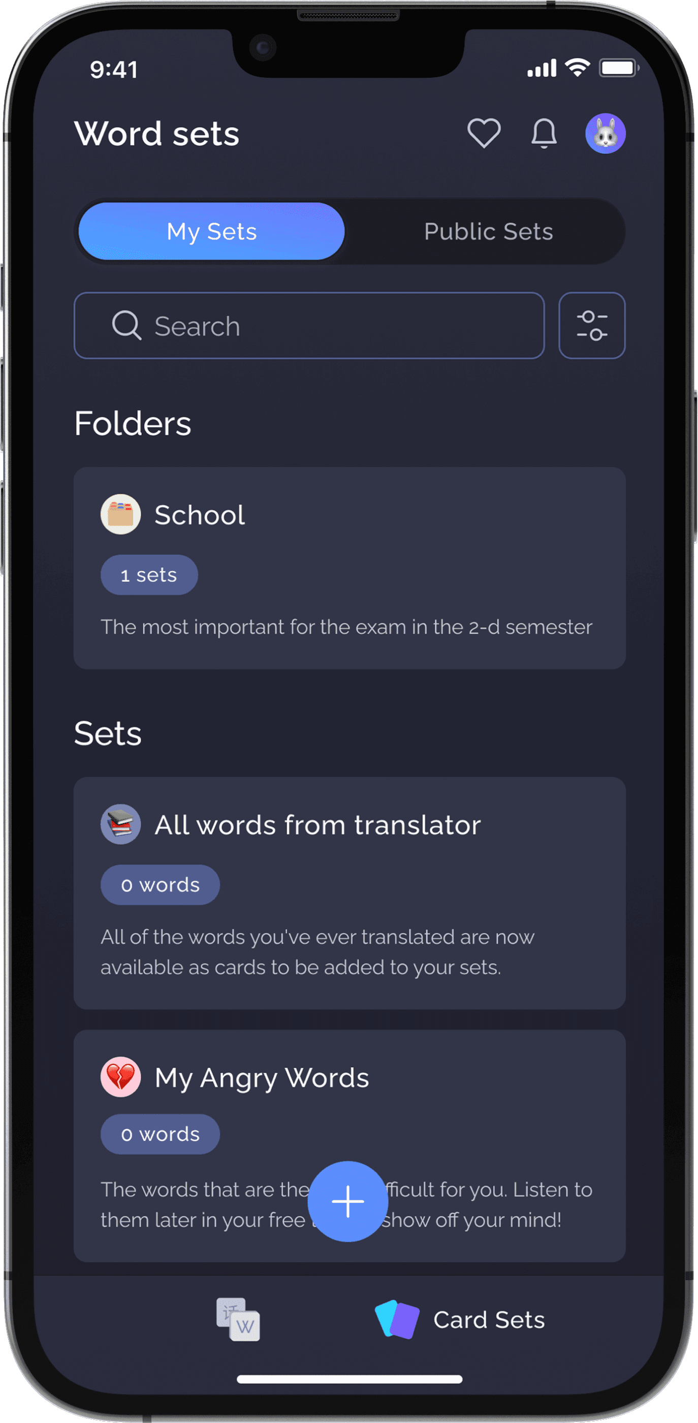Word Plus - Organize the Sets Easily