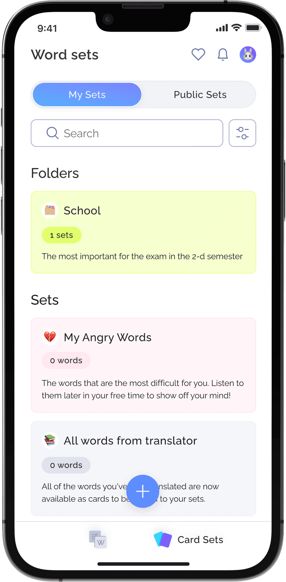 Word Plus - Organize the Sets Easily